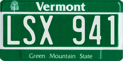 VT license plate LSX941