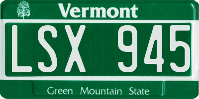 VT license plate LSX945