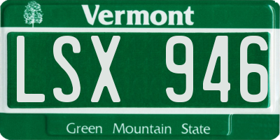 VT license plate LSX946