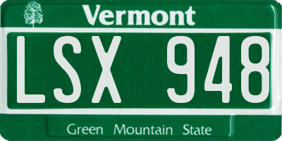 VT license plate LSX948