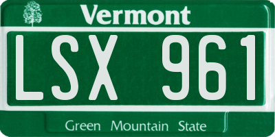 VT license plate LSX961
