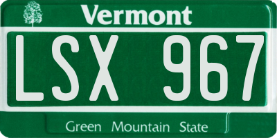 VT license plate LSX967