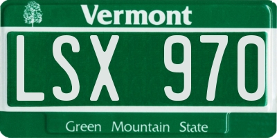 VT license plate LSX970