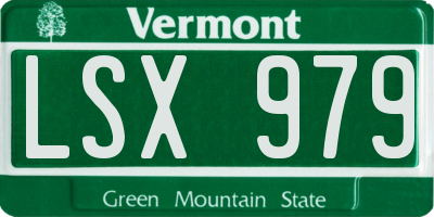 VT license plate LSX979