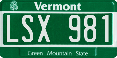 VT license plate LSX981