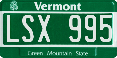 VT license plate LSX995
