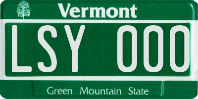 VT license plate LSY000