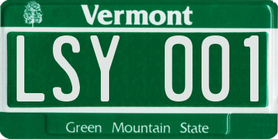 VT license plate LSY001