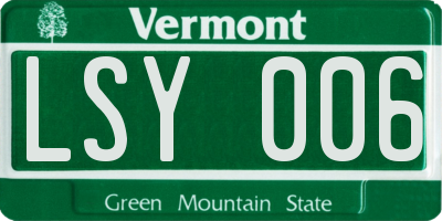 VT license plate LSY006