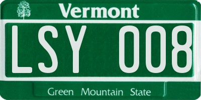 VT license plate LSY008