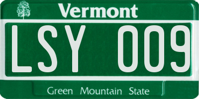 VT license plate LSY009