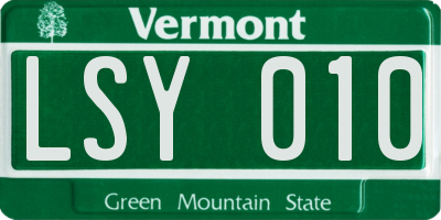 VT license plate LSY010
