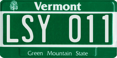 VT license plate LSY011