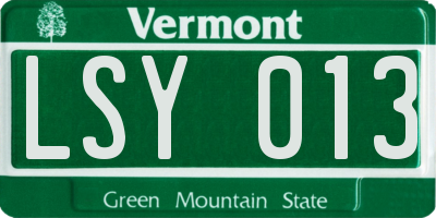 VT license plate LSY013