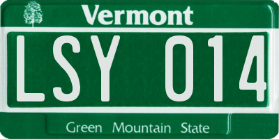 VT license plate LSY014