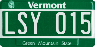 VT license plate LSY015