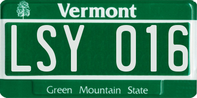 VT license plate LSY016