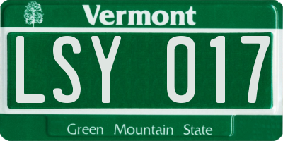VT license plate LSY017