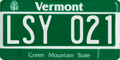 VT license plate LSY021