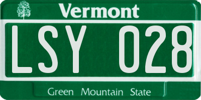 VT license plate LSY028