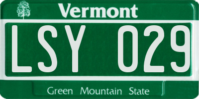 VT license plate LSY029