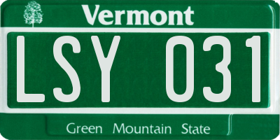 VT license plate LSY031