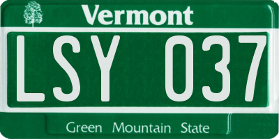 VT license plate LSY037