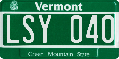 VT license plate LSY040