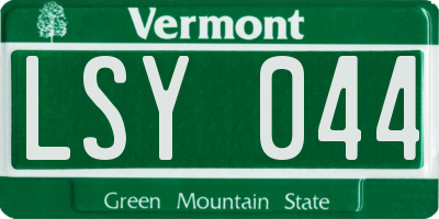 VT license plate LSY044