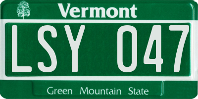 VT license plate LSY047