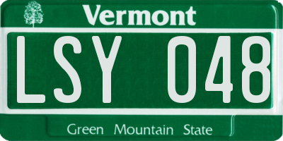 VT license plate LSY048