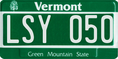 VT license plate LSY050