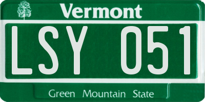 VT license plate LSY051