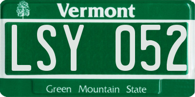 VT license plate LSY052