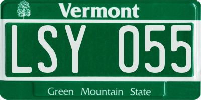 VT license plate LSY055