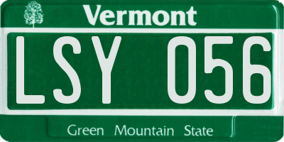 VT license plate LSY056