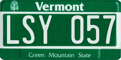 VT license plate LSY057