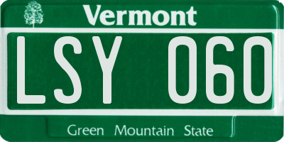 VT license plate LSY060