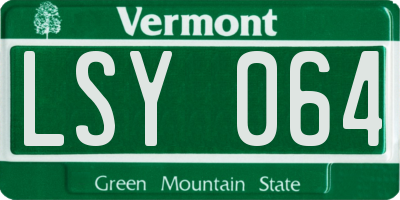 VT license plate LSY064