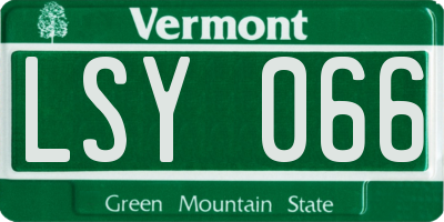 VT license plate LSY066