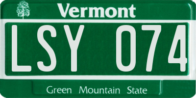 VT license plate LSY074