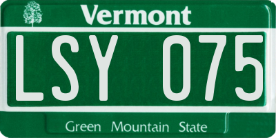 VT license plate LSY075