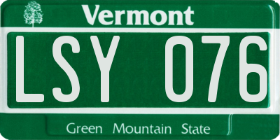 VT license plate LSY076