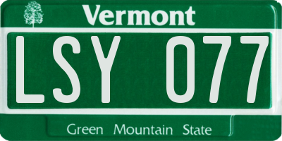 VT license plate LSY077