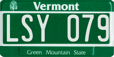 VT license plate LSY079