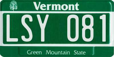 VT license plate LSY081