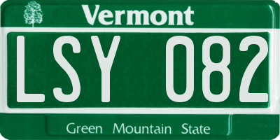 VT license plate LSY082