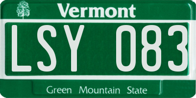 VT license plate LSY083