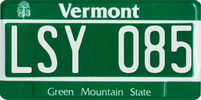 VT license plate LSY085