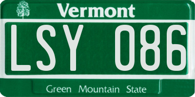VT license plate LSY086